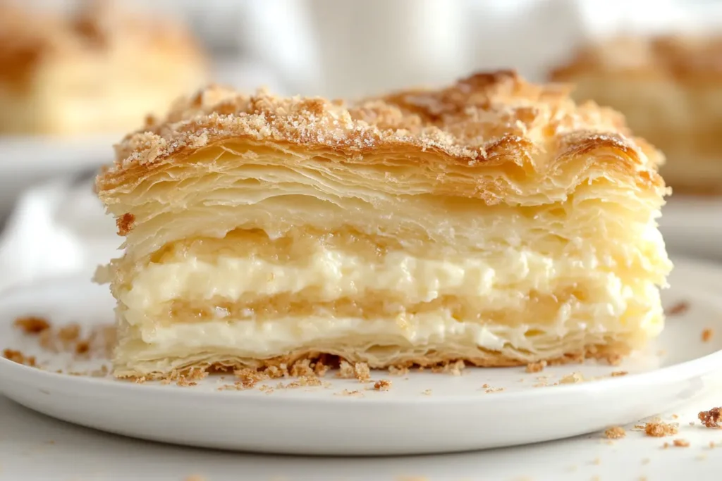 Close-up of a flaky buttery croissant